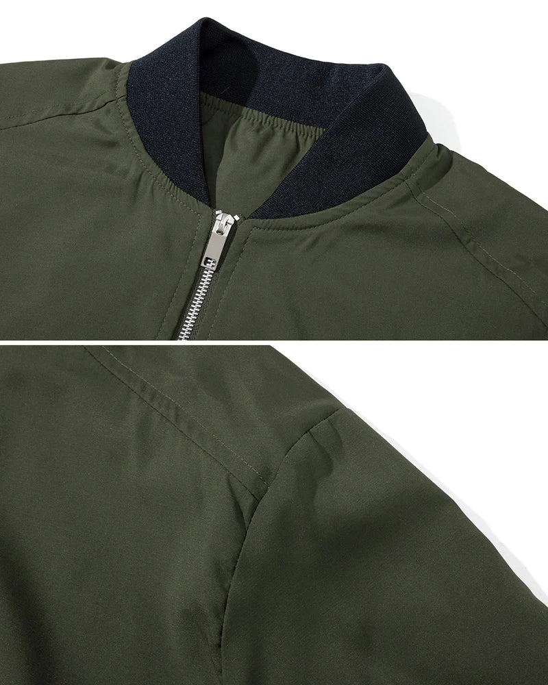 Men's Autumn Bomber Jacket Casual Spring Full Zipper Varsity Baseball Coat Fashion Lightweight Sport Track Jacket US/EU Size
