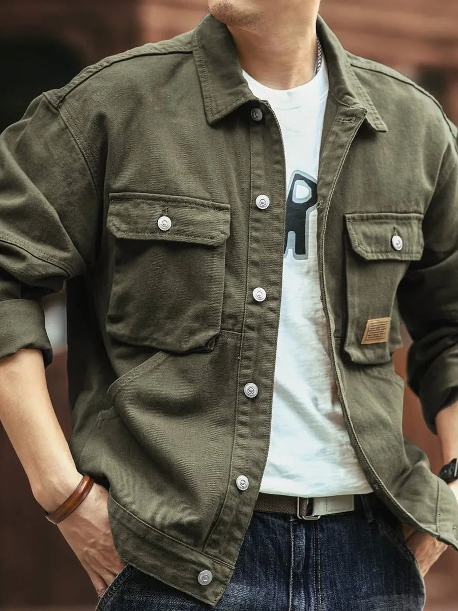 Veste en denim ample pour homme | Plusieurs poches
