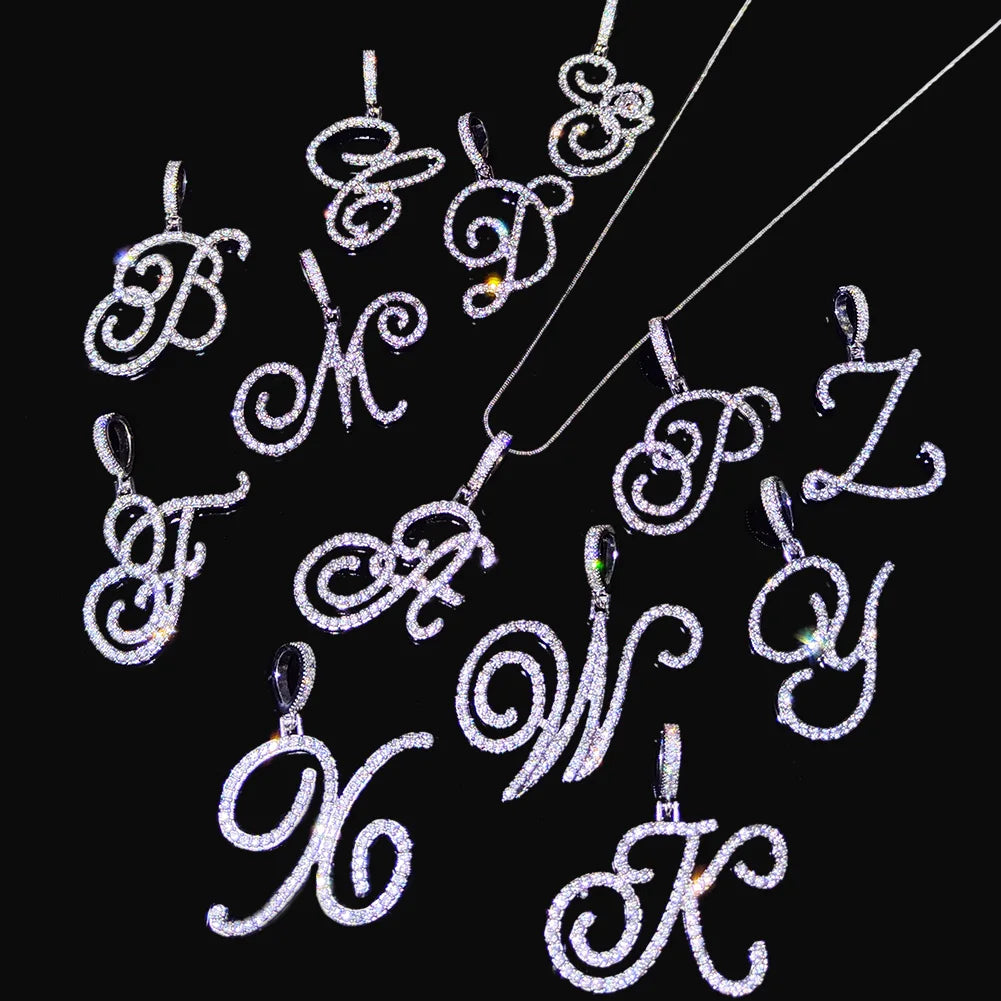 Collier Lettre Initiale A-Z Cursive | Chaîne Corde Simple | Cadeau Bijou Femme Tendance