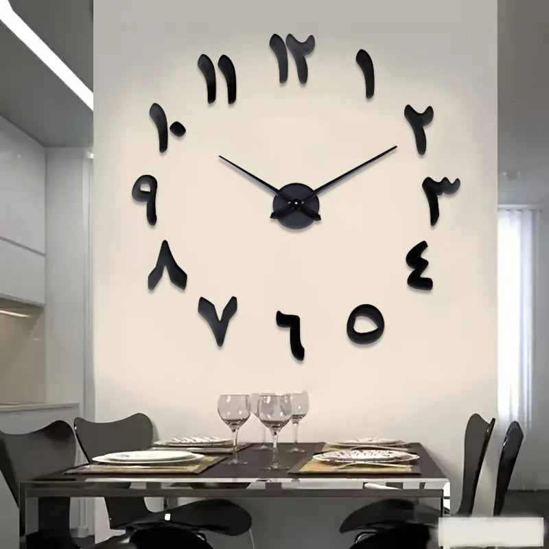 Horloge Murale Miroir Numérique Moderne | Grand Format | Décoration Salon & Bureau