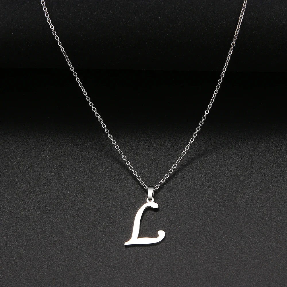 Collier Initiale Grand Alphabet A-Z | Acier 316L Minimaliste | Pendentif Femme | Cadeau Bijou