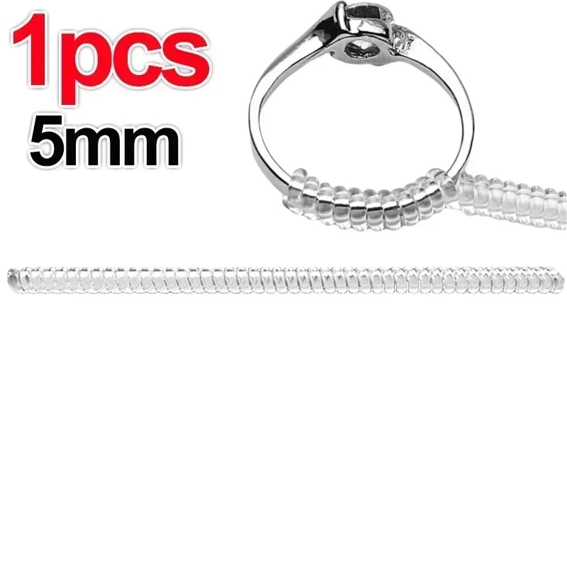 Adjust Invisible Ring Size Reducer Tools Spiral Spring Based Rings Adjust Transparent Tightener Resizing Tools Jewelry Guard