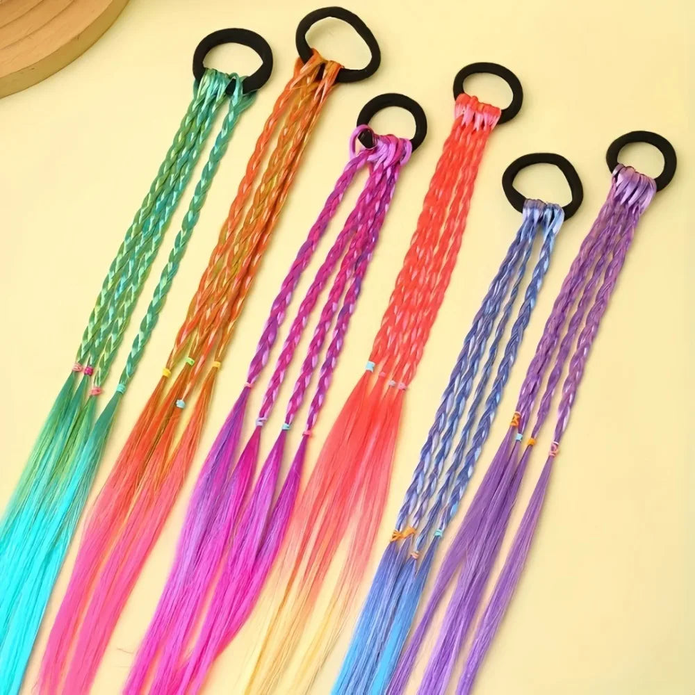 Lot de 6 Bandeaux Tressés Gradient | Accessoire Cheveux Enfant & Adulte | Couleurs Arc-en-Ciel