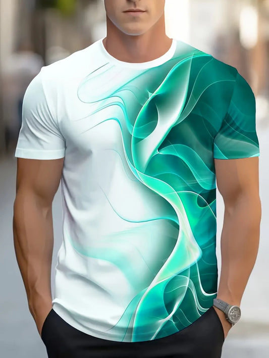 Men's Summer T-Shirts Round Neck Tops Short Sleeve Shirts 3D Print Graphic T-Shirts Vintage Oversized Men's T-Shirt