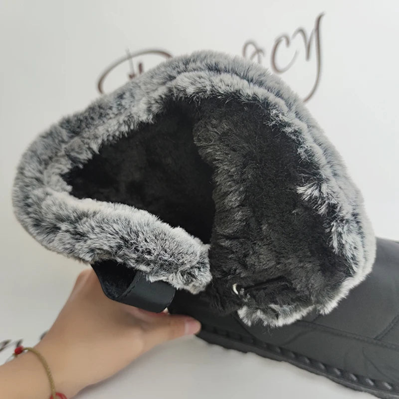 Bottes de Neige Femme 2026 | Fausse Fourrure Peluche | Cheville | Antidérapantes | Grande Taille