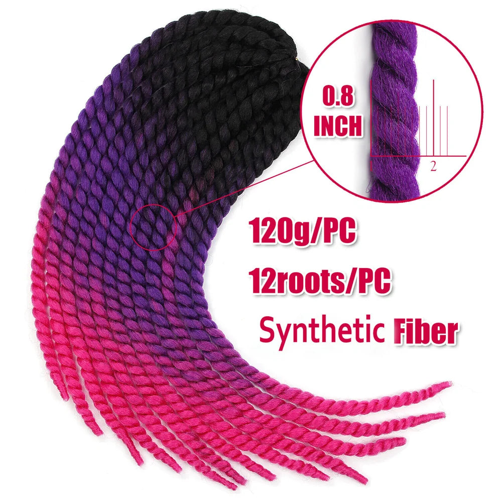Senegalese Twist Hair Jumbo Twist Braids Crochet Braids 22 inch 120g Ombre Synthetic Crochet Hair Braiding Hair For Black Women