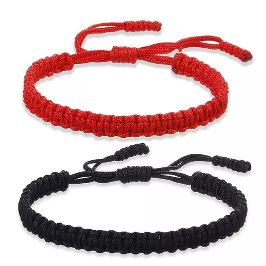Handmade Braid String Bracelets Red Black Buddhist Tibetan Woven Rope Good Luck Amulet Bracelet for Women Girls Jewelry Gifts