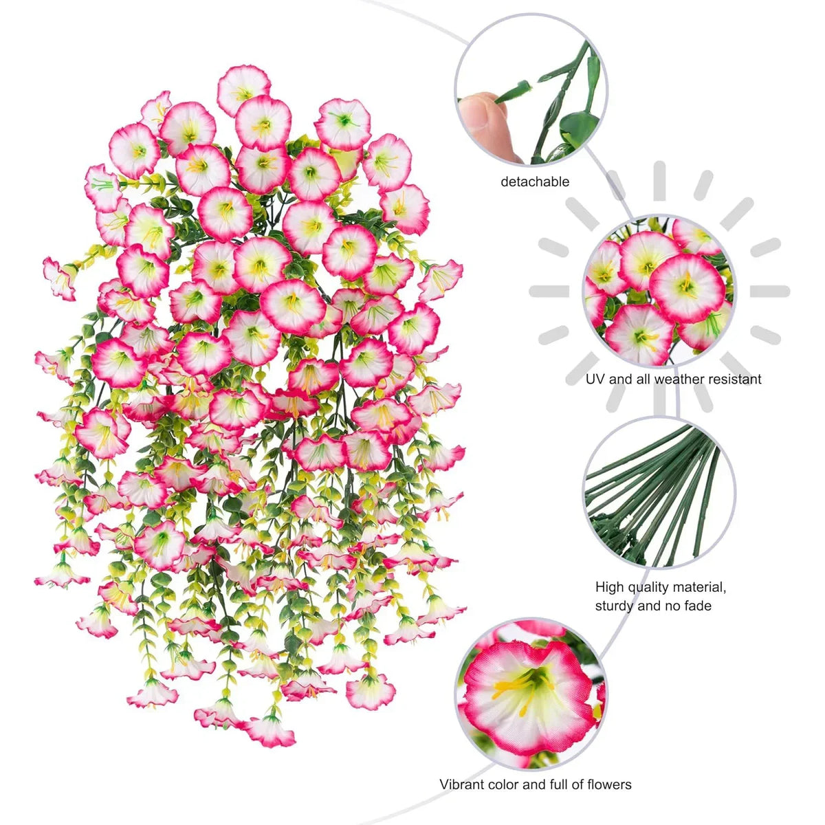 Fleurs Artificielles Suspendues 2025 | Résistant UV Réaliste | Décor Pâques Mariage & Chambre