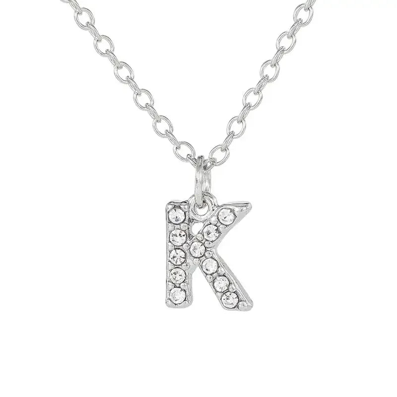 Fashionable Shiny A-Z Letter Pendant Charm Necklace 26 Initial Alphabet Name Clavicle Chain Party Jewelry Gift
