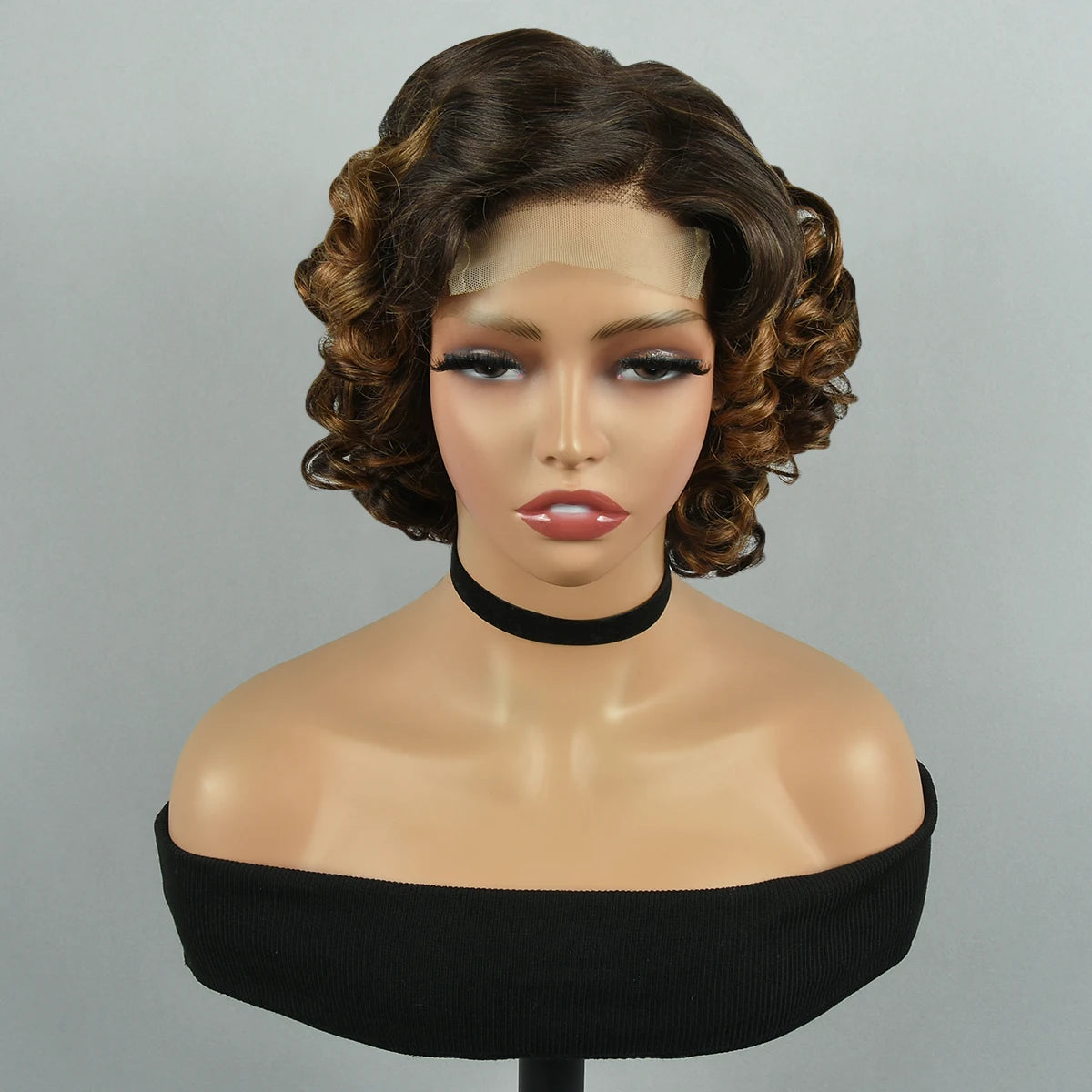 High Peruvian Romance Curly Bob 100% Human Hair Wigs Glueless Deep Water Wave HD Lace Front 13x4 4x4 Transparent Lace Front Wig