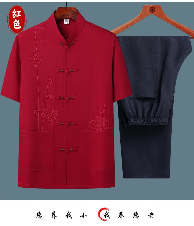 Ensemble chemise à manches courtes et pantalon pour homme