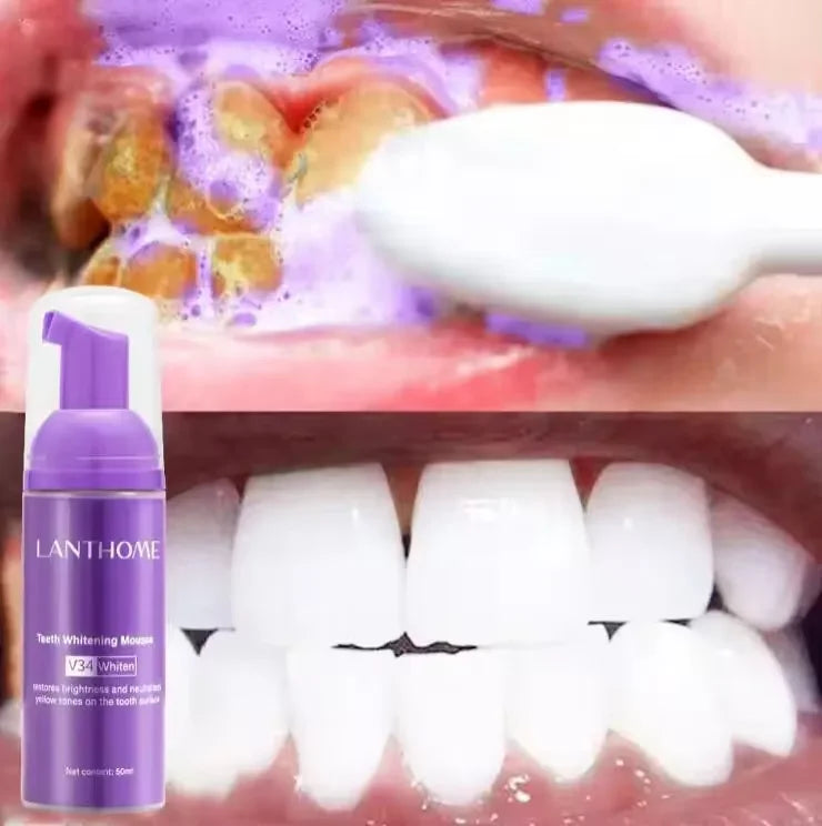 Dentifrice Blanchissant Violet V34 | Élimine Plaque & Taches | Haleine Fraîche | Hygiène Dentaire