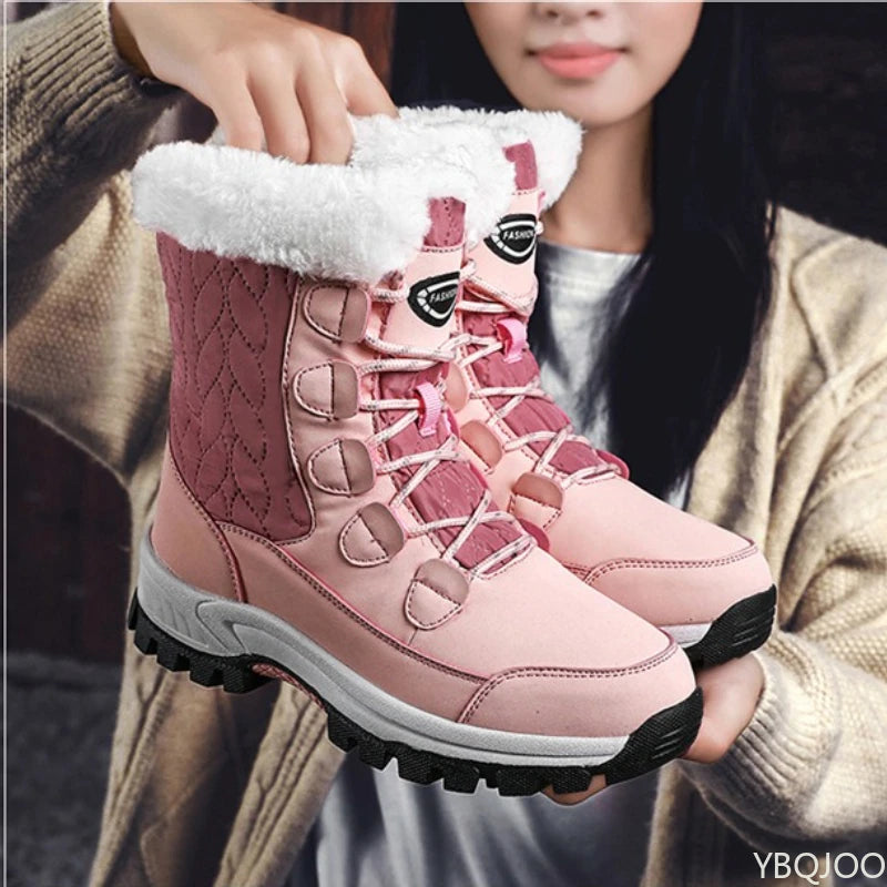 Bottes de Neige Femme Hiver | Imperméables Antidérapantes | Coton Épais Chaud | Voyage Outdoor