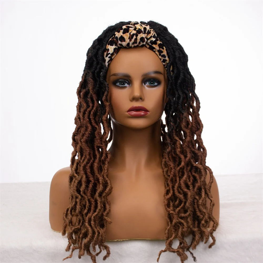 Perruque Headband Tresses Africaines Synthétique | 3 Brins | Queue de Cheval | Couvre-Cheveux | Fibre | Femme