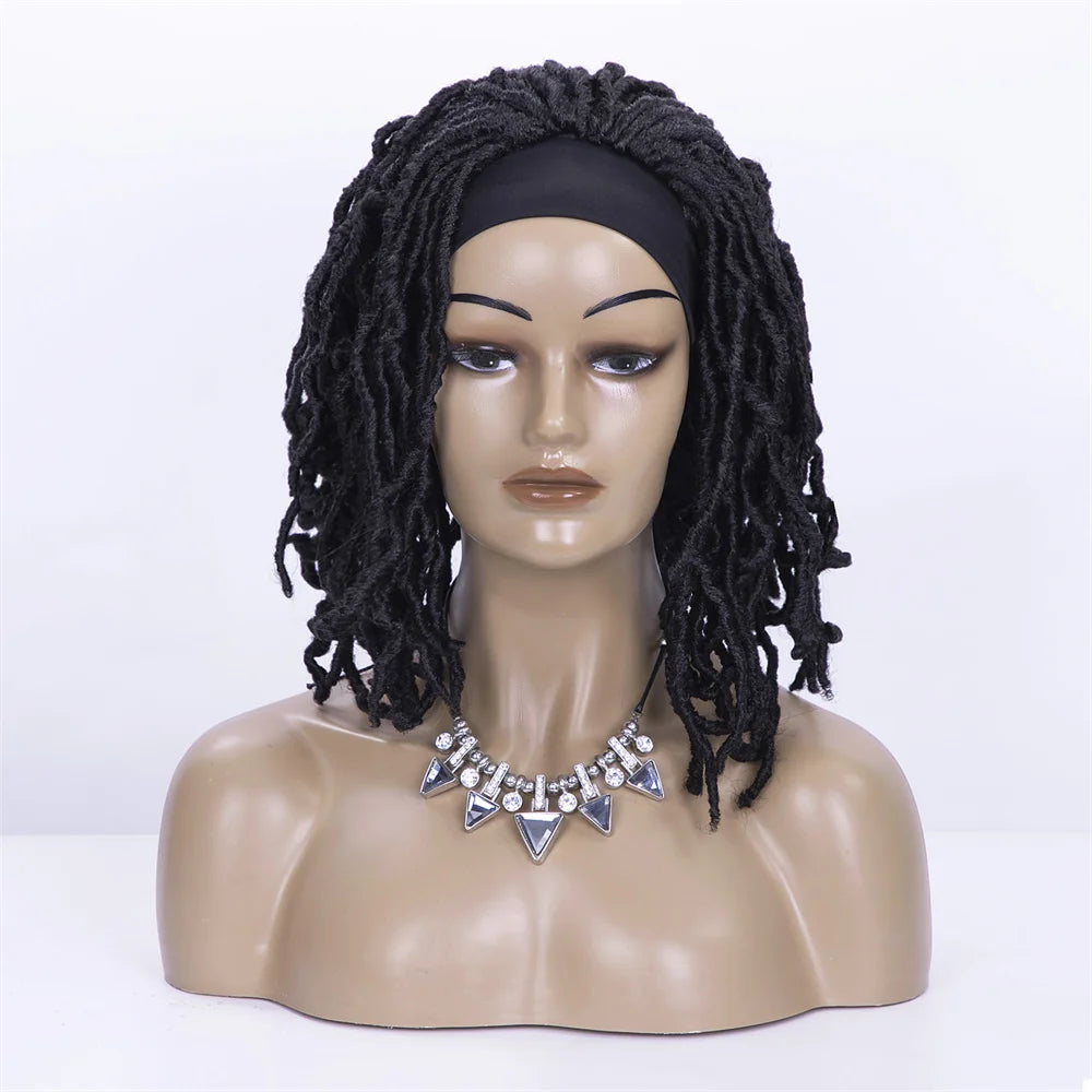 Perruque Headband Tresses Africaines Synthétique | 3 Brins | Queue de Cheval | Couvre-Cheveux | Fibre | Femme