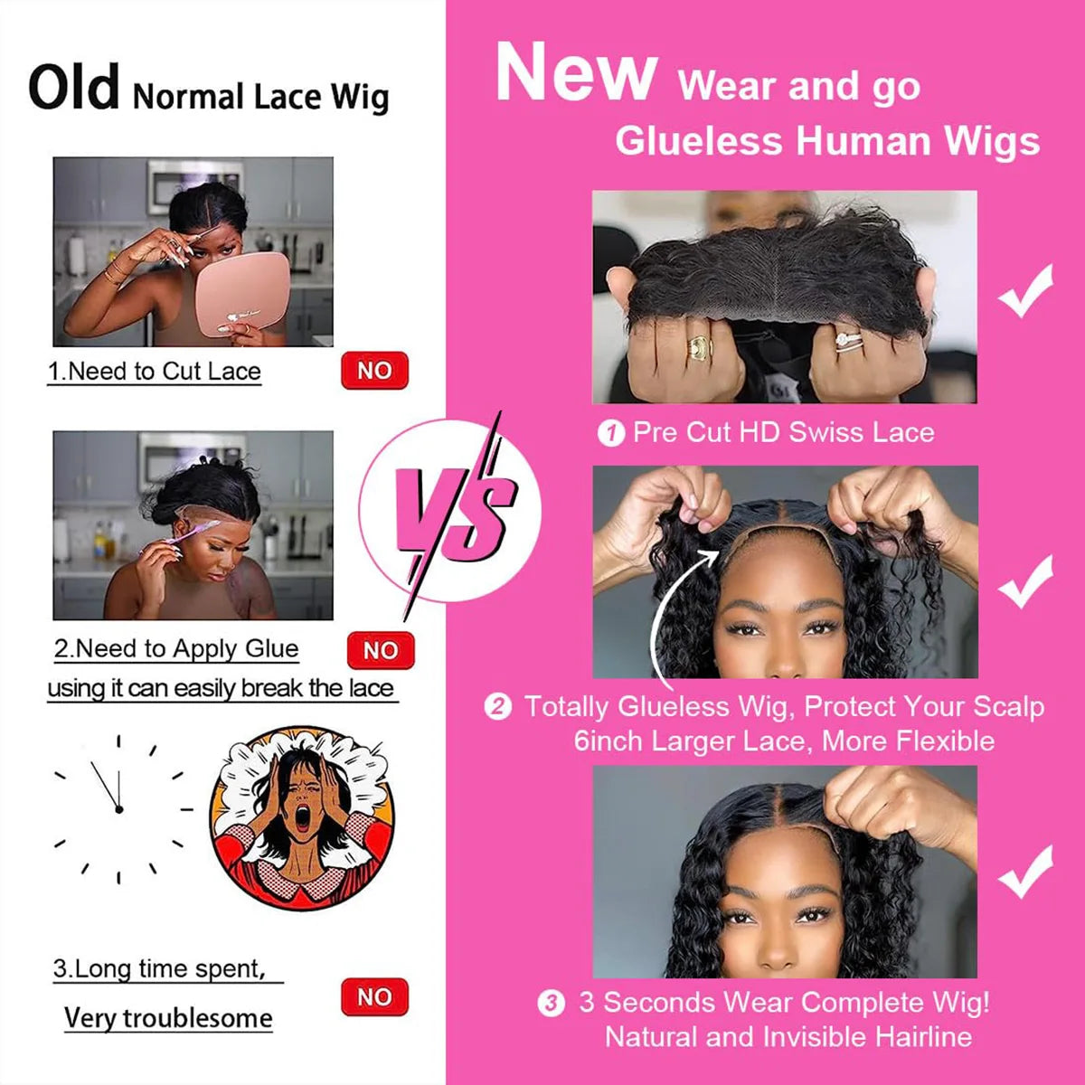 Super Double Drawn Vietnamese Blunt Cut Fringe Bob 180 Density Pre-Cut Lace Wear and Go Glueless 3x1 Closure Bob Wig with Bangs