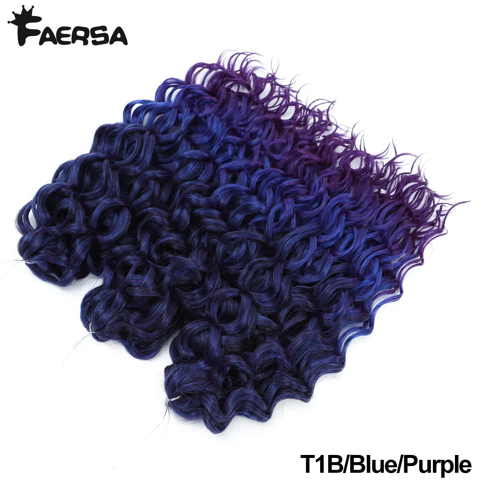 Deep Wavy Twist Crochet Hair Afro Curls Water Wave Crochet Braids Synthetic Curly Braiding Hair Extensions For Women 18 24 Inch