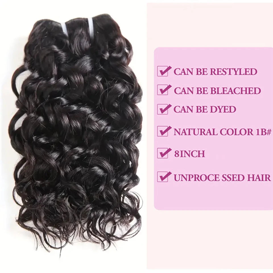 Tissage Kinky Curly Cheveux Humains Courts | Avec Closure | 100% Non-Traité | Remy Naturel