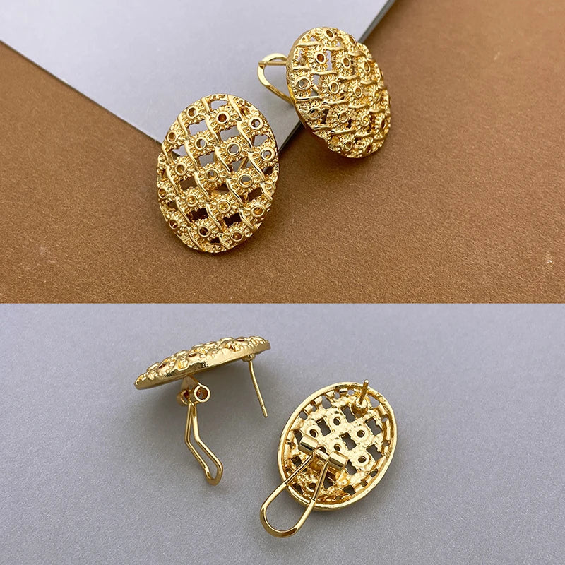 Dubai Jewelry Set Minimalistiese Quality Women Necklace Earrings Bracelet And Ring Luxury Design Weding Party Gift