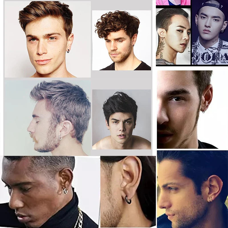 Boucles d'Oreilles Créoles Acier Inoxydable | Petites Couleur Or | Femme Homme Fille | Piercing Cartilage | Bijou Mode