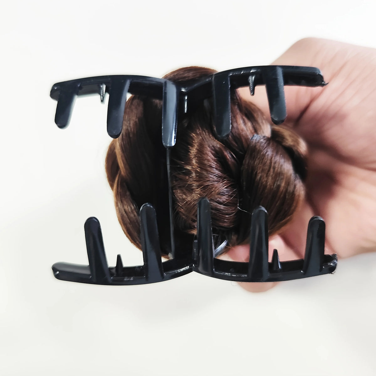 Chignon Clip Lazy Braid Tressé Synthétique | 4 Pouces | Queue Basse Natte Bun | Résistant Chaleur | Femme