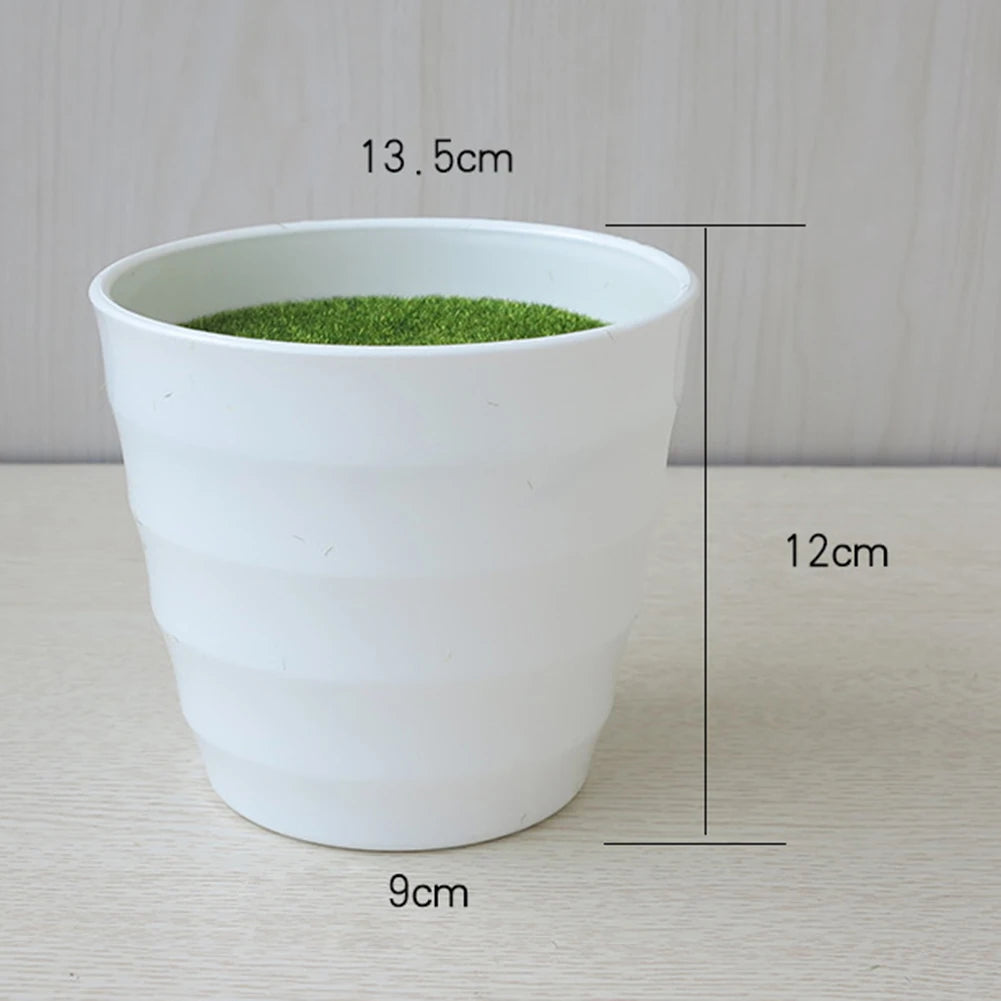 Artificial Pot Plants Nursery Pot Artificial Lawn Vase White Plastic Thick Plant Flower Pot Home Garden Decoration