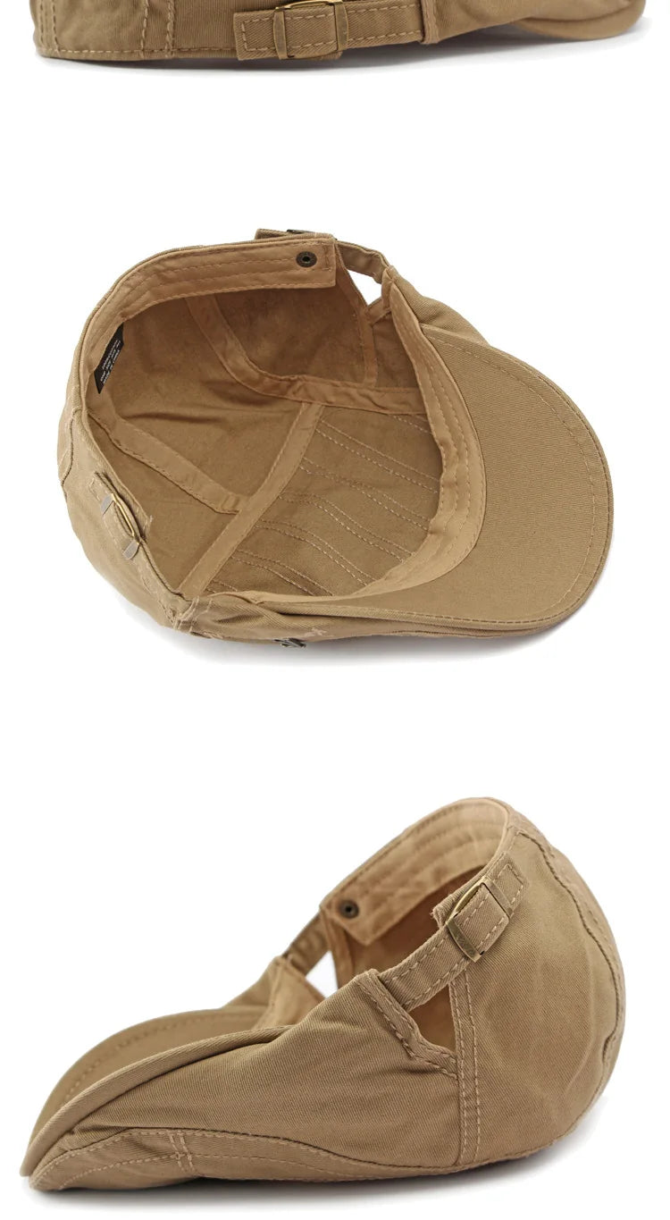 2026 Hat Men's Spring Summer Embroidery Cotton Cap British Vintage Fashion Forward Hat Women's Casual Beret Youth Hat