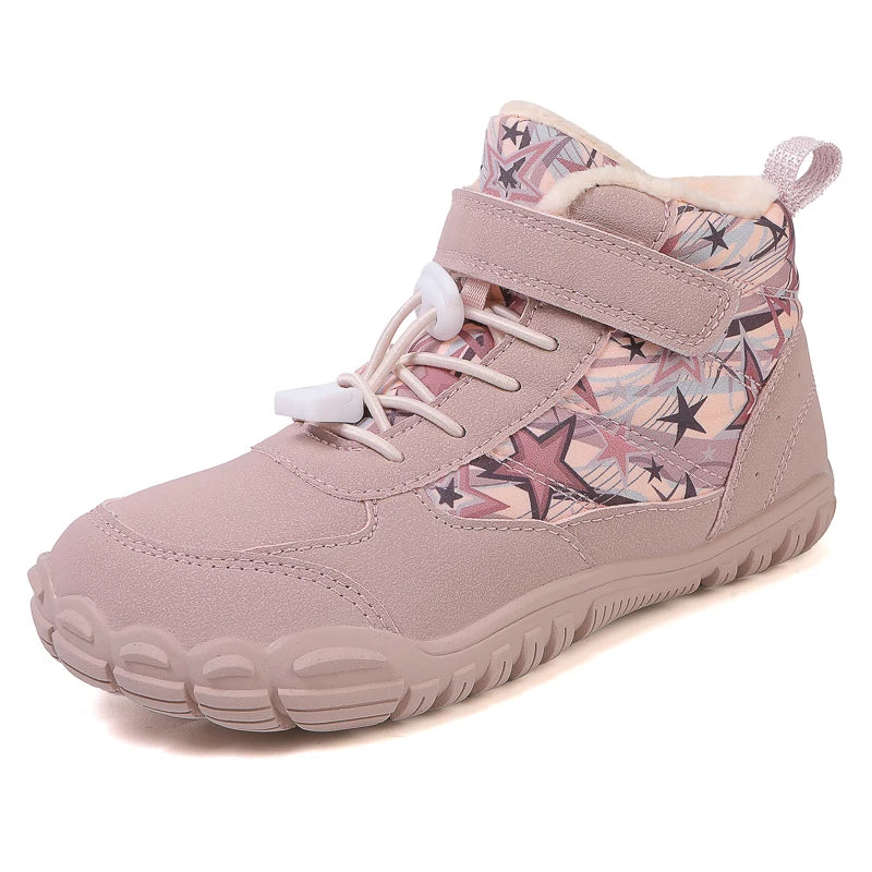 Bottes de Neige Enfants Pieds Nus | Bout Large | Imperméables Fourrure | Froid Extérieur | Garçons & Filles