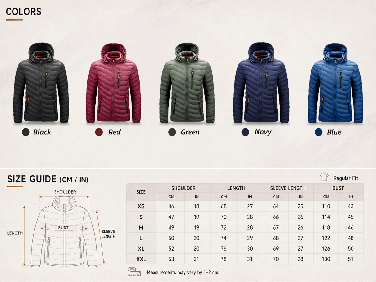 Doudoune épaisse à capuche pour homme | Automne et hiver