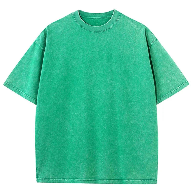 Men's Washed Vintage T-Shirts Street Hip Hop Retro Punk T Shirt Women Harajuku Casual Cotton Short Sleeve Acid Wash TShirts Top