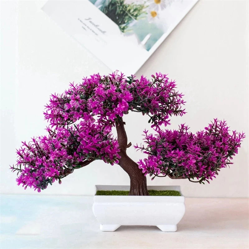 Bonsaï Artificiel Pot | Arbre Faux Fleurs | Décoration Bureau, Salon & Hôtel
