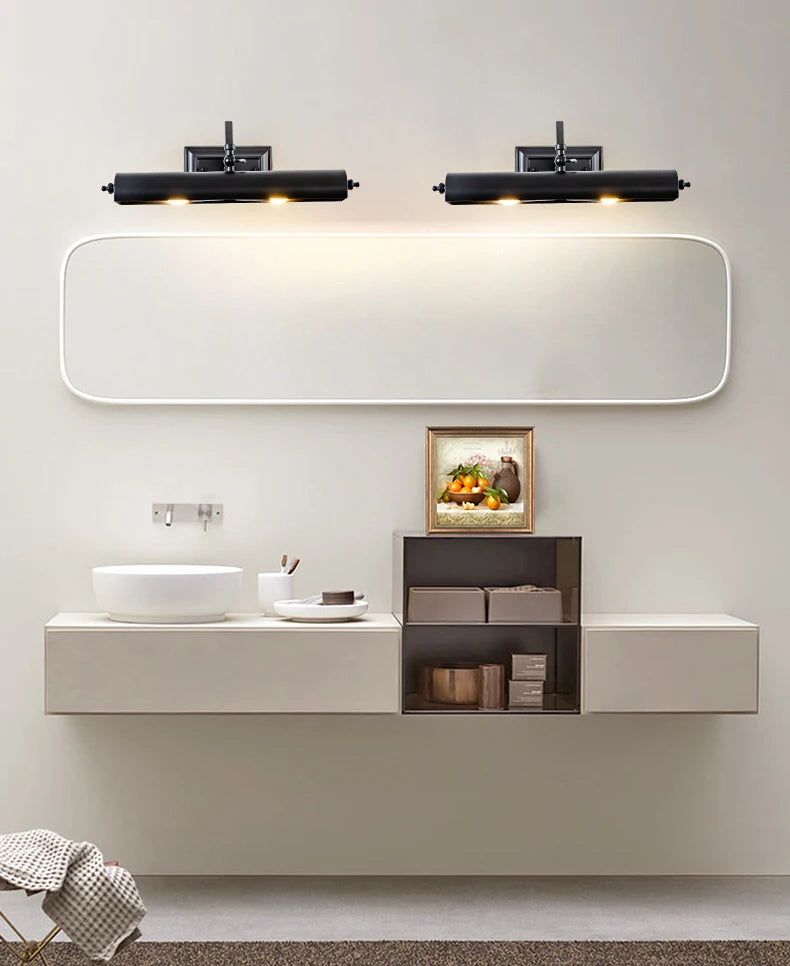 Applique Murale LED Rétro | Lumière Miroir Salle de Bain & Coiffeuse | Fer Forgé | E14