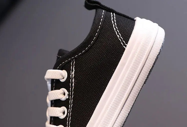 Kids Non-slip Comfort Sneakers, Toddlers Tennis Shoes, Children's Sport Canvas Shoes, Lace-up Girls Flat Boys Casual Shoes