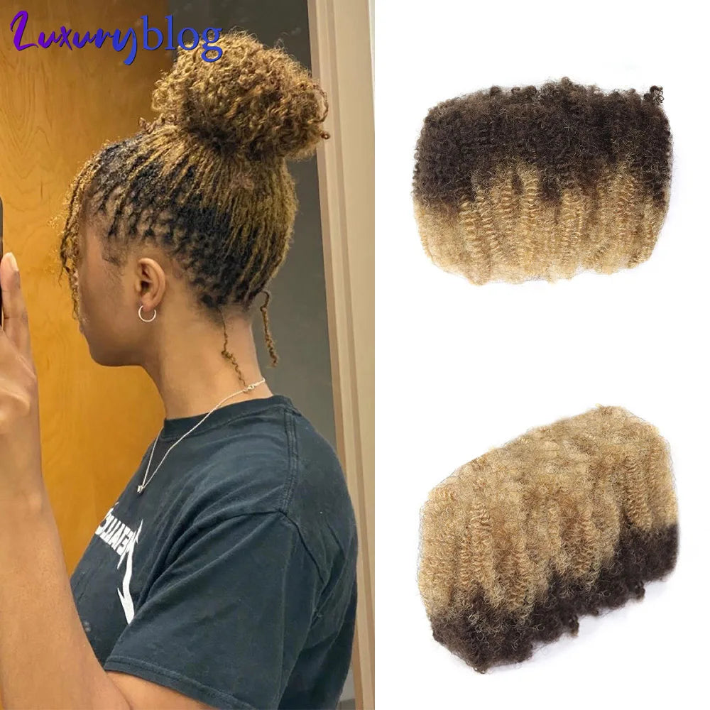 Extensions Vrac Afro Kinky Curly Cheveux Humains | 50g | Tressage Ombre Blonde | Sans Trame | Remy | Locs Crochet (v1)