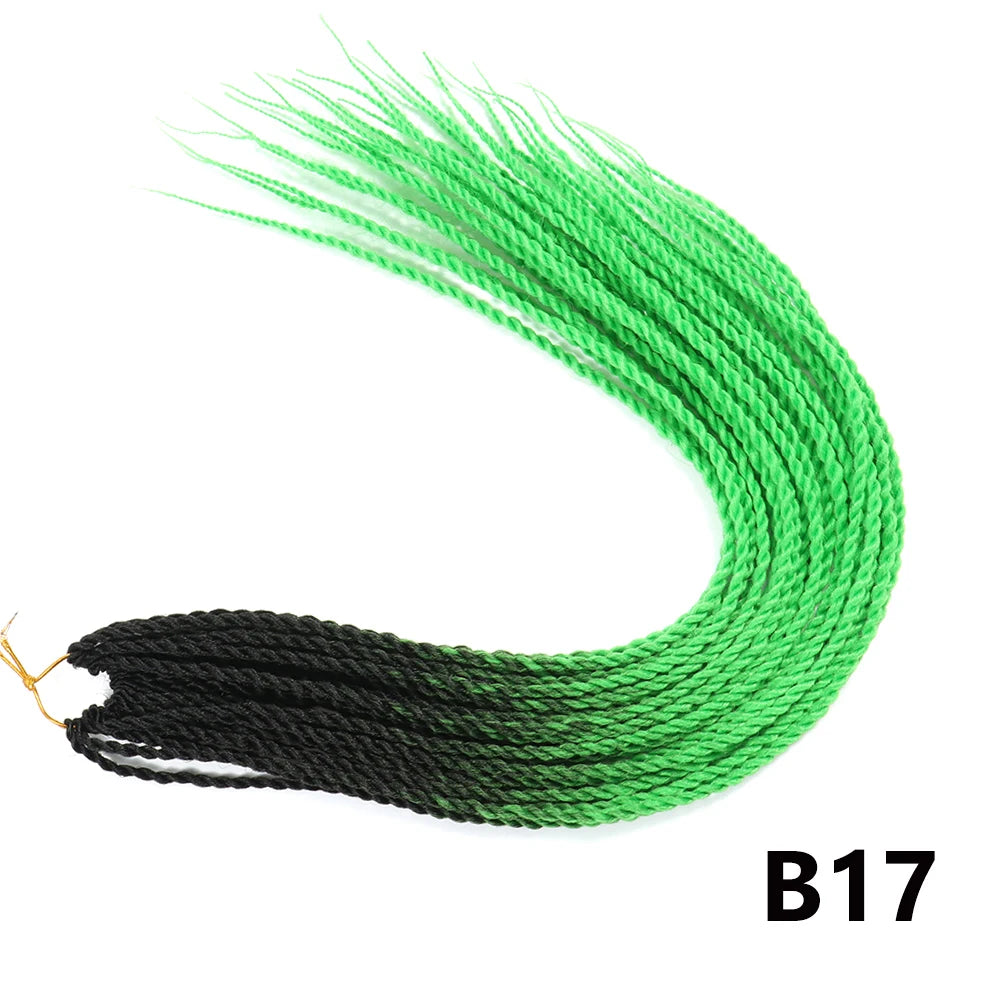 Tresses Senegalese Twist Crochet Synthétiques 24 Pouces | Brun | 30 Racines | Extensions Femme