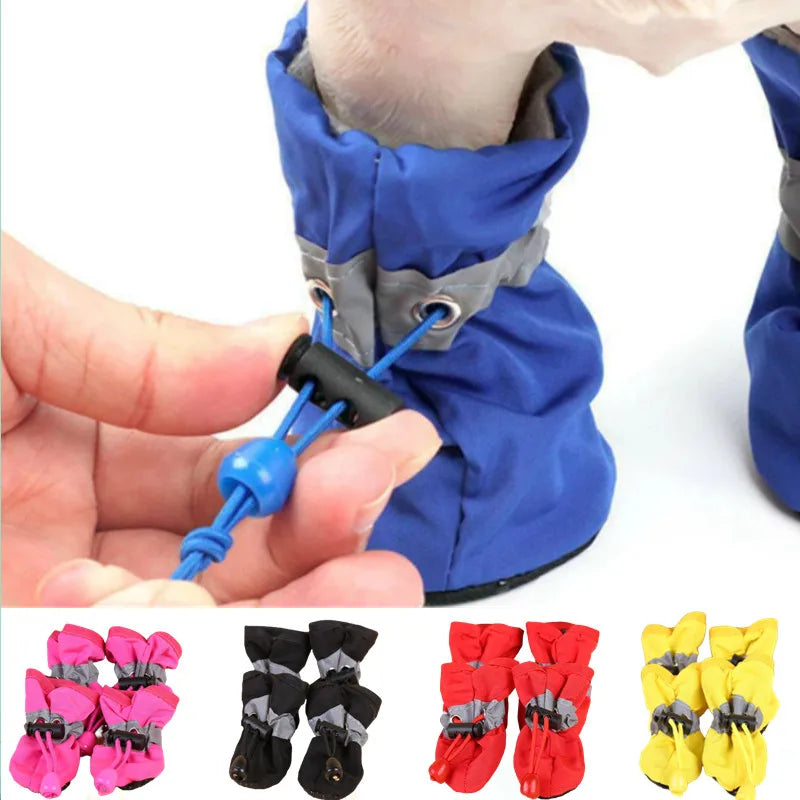 Chaussures Imperméables Chien & Chat | Lot de 4 Bottes Antidérapantes | Accessoire Patte Animal