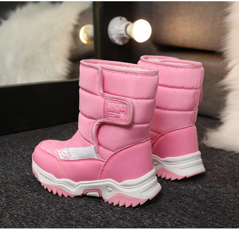 Bottes de Neige Enfants Princesse Élégantes | Imperméables Peluche | Garçons & Filles | Hiver Outdoor