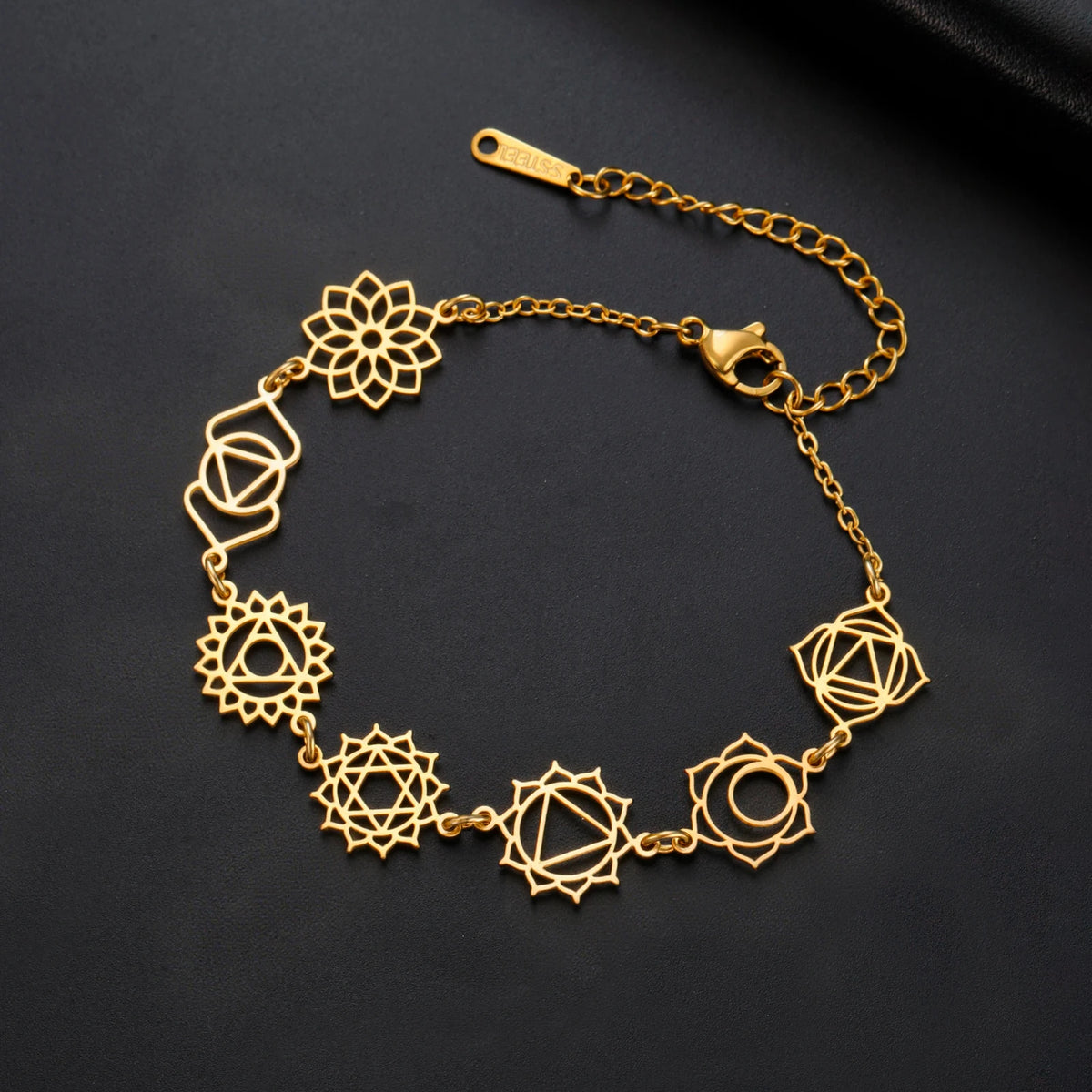 Bracelet Charme 7 Chakras Yoga | Acier Inoxydable | Bijou Spirituel Femme | Cadeau Anniversaire