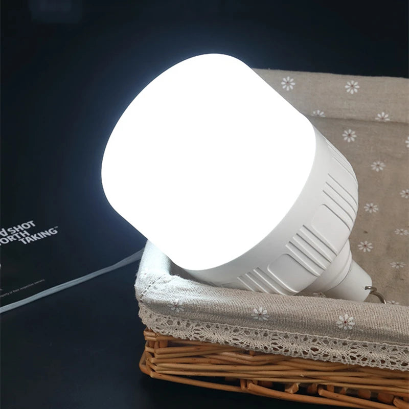 Portable Outdoor BBQ Camping Lights USB Rechargeable Lamp LED Emergency Bulb Hook High Power Tents Lantern Night Lights Bulb