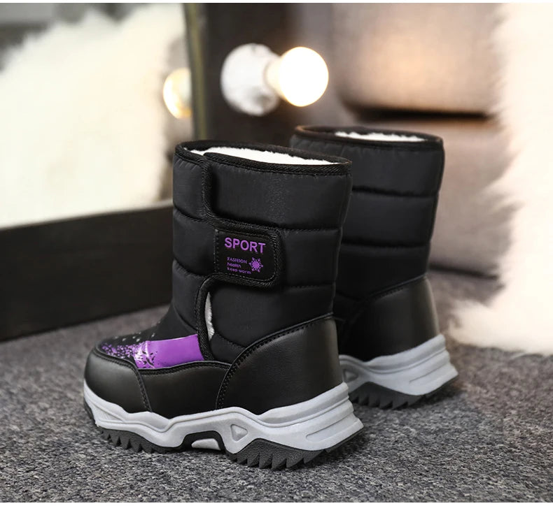 Bottes de Neige Enfants Princesse Élégantes | Imperméables Peluche | Garçons & Filles | Hiver Outdoor