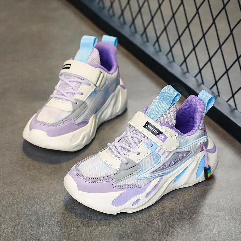 New Kids Girls Sneakers Breathable Mesh Running Shoes Lightweight Soft Sole Sports Shoes for Children School Walking Tennis