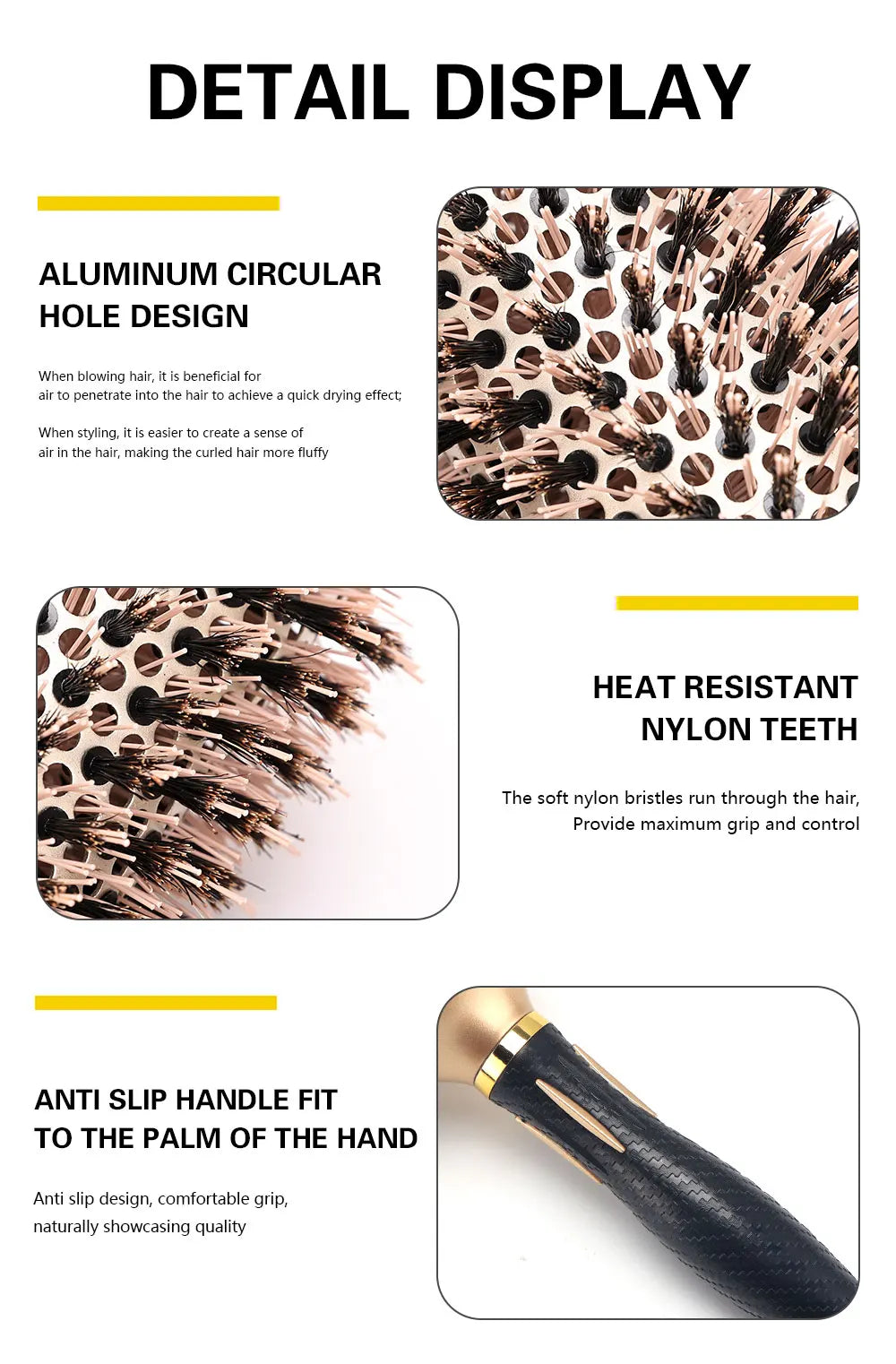 Peigne Coiffure Salon Antistatique | Coiffage Boucles | Brosse Cheveux Mouillés Bouclés | Outil Coiffure Femme