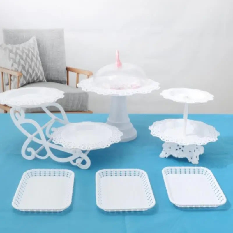 European Style Three-Tier Cake Tray Snack Stand Fruit Plate Birthday Party Decoration Supplies Wedding Dessert Table Cake Stand