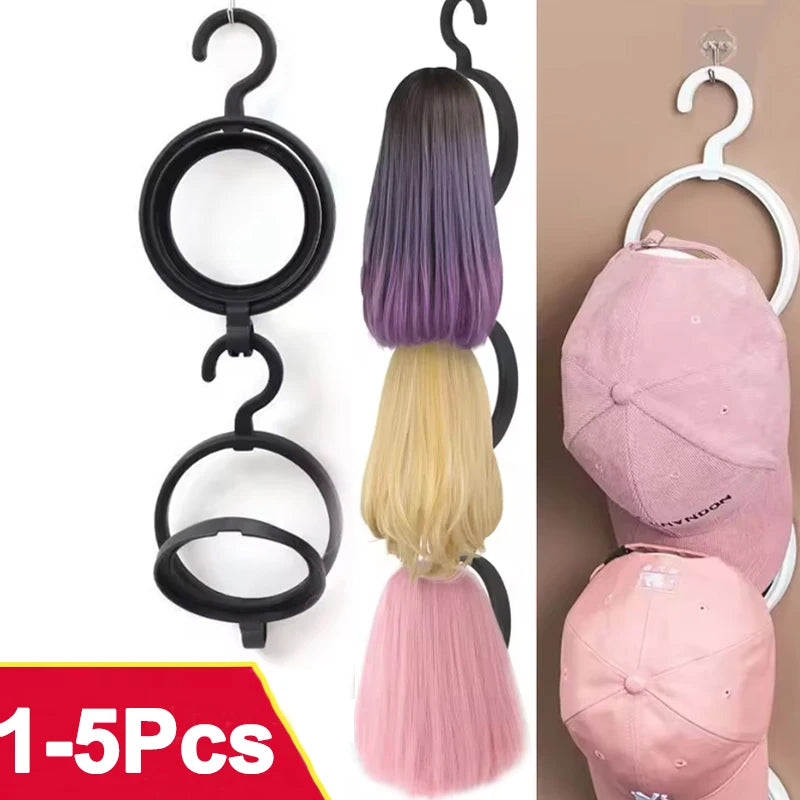 1-5Pcs Hanging Stand For Wigs Hats Multifunctional Hanger For Multiple Wigs Durable Wig Holder For Salon Display Wall Wig Holder