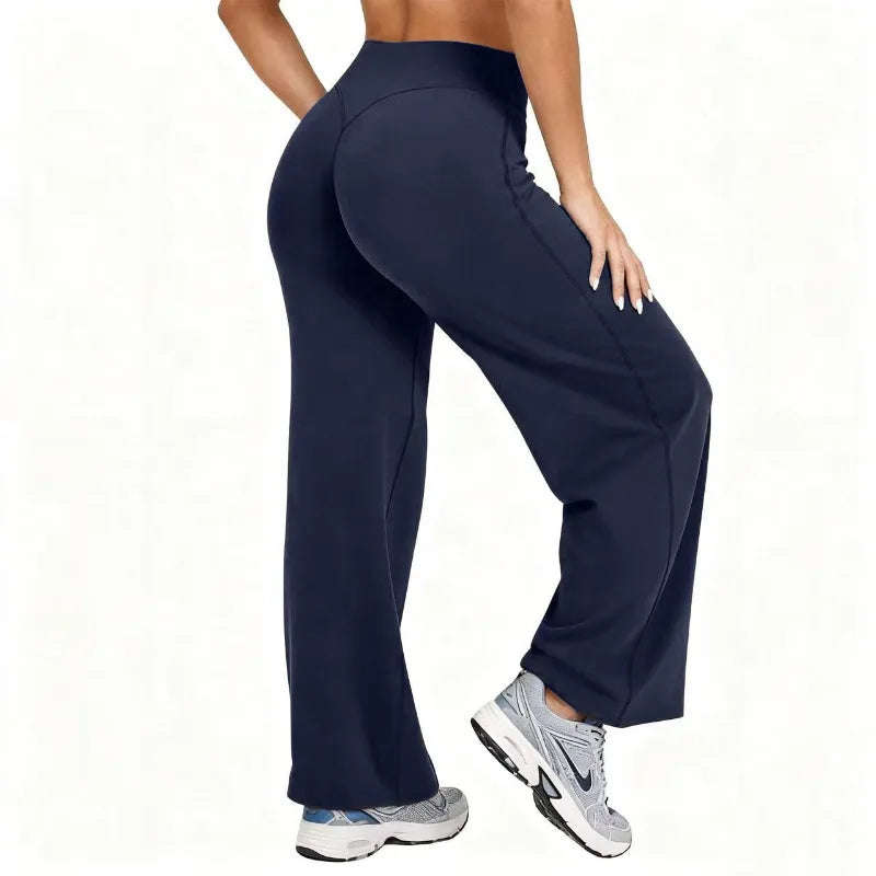 Pantalon Yoga Jambe Large Grande Taille Femme | Taille Haute Extensible | Running Pilates Sport