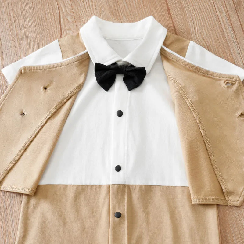 Body Bébé Style Gentleman | Coton Doux Confortable | Manches Courtes | Fille & Garçon | 0-18 Mois (v2)