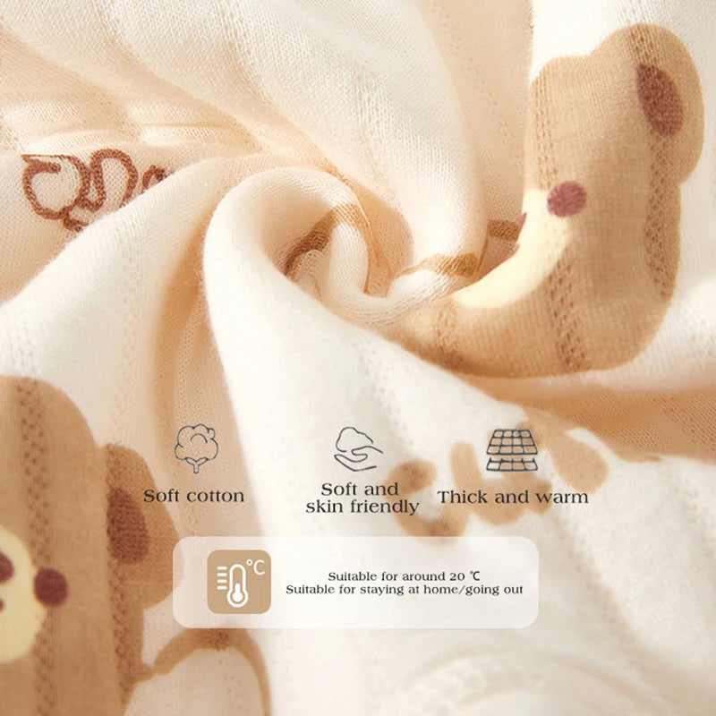 Combinaison Bébé Coton Épais | Ours Mignon | Rampante Manches Longues | Hiver | Garçon & Fille | Pyjama