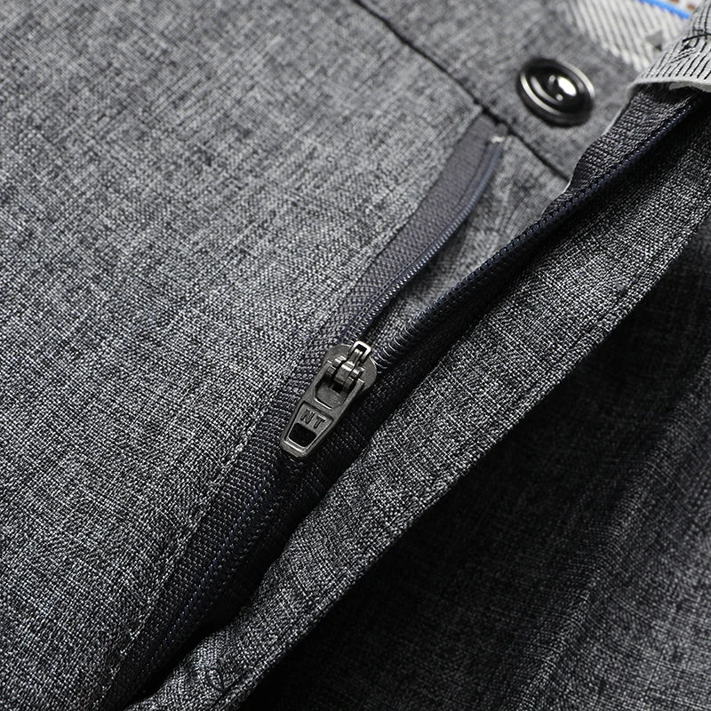 2026 Men's Trousers Dress Straight Pants Spring Summer Male Work Suit Pants Husband Father Black Grey Formal Pants