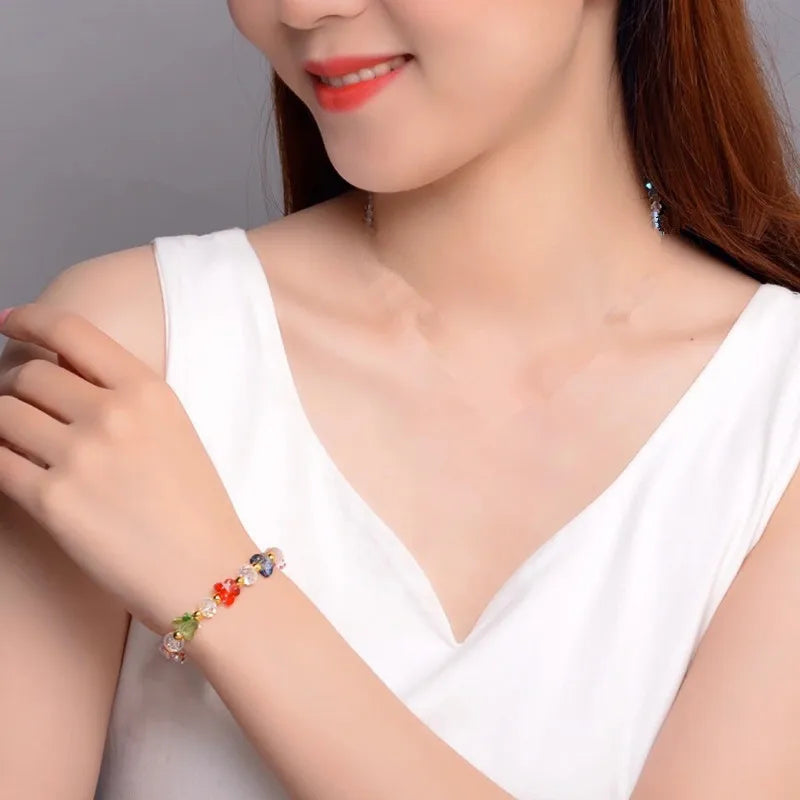 Butterfly Charm Crystal Stretch Beaded Bracelets Elastic Rope Women Temperament Bracelet & Bangles Charms Bohemian Jewelry