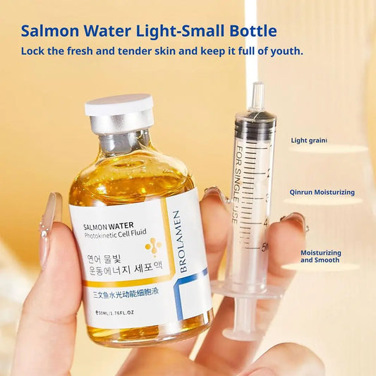 Skin Rejuvenation Essence Korean Salmon Wrinkle Serum Strengthen Skin Barrier Function 24 Hours Continuous Hydration Firming Care